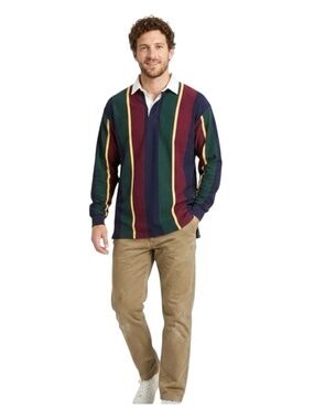 VTG Britches Men’s Great Outdoors Rugby Shirt Sz L Striped Collegiate Retro 90s